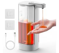 Distributeur automatique de savon liquide, 500 ml, sans contact, 4 niveaux réglables avec capteur infrarouge, rechargeable par USB, distributeur de savon électrique mural étanche pour salle de bain,