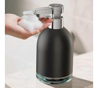 Distributeur automatique de savon moussant, avec capteur intelligent, 320 ml, distributeur manuel sans contact 5 niveaux de volume réglables (noir)