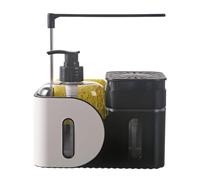 Distributeur Automatique De Savon Moussant, Porte-éponge Intégré, Capacité De 300 ML, Ensemble Distributeur De Savon De Cuisine, Organisateur De Comptoir De Salle De Bain, Accessoire De Cuisine Et De