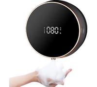Distributeur automatique de savon mousse, montage mural Touchless, pas de perçage, distributeur de mousse rechargeable 260ml avec écran LCD, 3 niveaux de réglage