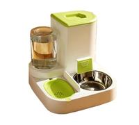 Distributeur Automatique d'eau et de Nourriture for Animaux, Distributeur for Chat 2 en 1 Grande capacité(Light Green)