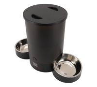Distributeur Automatique des Aliments pour Chiens, Distributeur Automatique de Nourriture pour Chats Amovible avec Bol en Acier Inoxydable Animaux Compagnie, Chiens, Chats (Bol Double Noir)