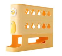 Distributeur automatique d'œufs avec roues - Grille d'alimentation par gravité à 3 couches, fourniture d'accessoires pour une utilisation dans la cuisine du réfrigérateur, ABS jaune 30 x 7 x 23 cm, 1