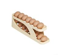Distributeur automatique d'œufs roulants à double couche de grande capacité, support coulissant pour porte de réfrigérateur, boîte de rangement de cuisine (1 pièce)