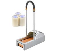 Distributeur Automatique Portable de Couvre-Chaussures Jetables, avec 3 Rouleaux de Film de Recharge pour la Maison, le Laboratoire Et L'Atelier(2-silver)