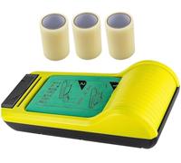 Distributeur Automatique Portable de Couvre-Chaussures Jetables, avec 3 Rouleaux de Film de Recharge pour la Maison, le Laboratoire Et L'Atelier(4-yellow)