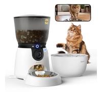 Distributeur Automatique pour Chat/Chien avec caméra 2K, Wi-FI 5G, 4L, Programmation, capteurs Faible Niveau & Blocage, Audio 2 Voies, Vision Nocturne, alertes aboiement & Mouvement
