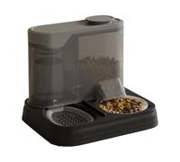 Distributeur Automatique pour Chats - Distributeur de Croquettes et d'eau pour Animaux - 2-en-1 Séparation Aliments Secs & Humides pour Vacances, Voyage, Maison