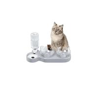 Distributeur Automatique pour Chats, Gamelle de croquettes et Eau pour Chats, mangeoire de Nourriture (Gris)