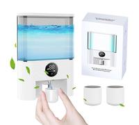 Distributeur Bain de Bouche, Distributeur Automatique de Rince-Bouche e Mural Électrique de 500ml avec 2 Magnétiques Coupelles Distributeur de Rince-Bouche pour Adultes et Enfants