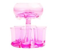 Distributeur Boisson Avec 6 Verres à Shot Plastique 4 cl, Distributeur de Boisson, Distributeur Alcool Sur Pied, Fournitures de Bar pour Liqueur Boissons Vodka Shooter Nouveauté Articles Mariage Fête