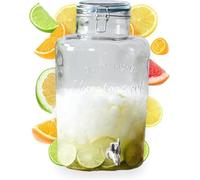 Distributeur Boisson avec Robinet 8,7 L - Fontaine à Eau et Cocktail - Bol à Punch - Jarre en Verre pour Limonades - Bonbonne,
