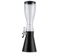 distributeur boisson Distributeur de bière 3L/101 OZ, distributeur de boissons transparent à pression froide avec Tube de glace amovible for les fêtes, Bar à domicile robinet(Svart)