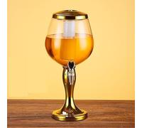 distributeur boisson Distributeur de bière 3L, distributeurs de boissons à base de bière avec Tube à glace, tour Mimosa Margarita avec robinet for Bar de fête de jeu frigo(Gold)