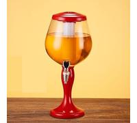 distributeur boisson Distributeur de bière 3L, distributeurs de boissons à base de bière avec Tube à glace, tour Mimosa Margarita avec robinet for Bar de fête de jeu robinet(Rot)