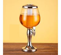 distributeur boisson Distributeur de bière 3L, distributeurs de boissons à base de bière avec Tube à glace, tour Mimosa Margarita avec robinet for Bar de fête de jeu verre(Silver)