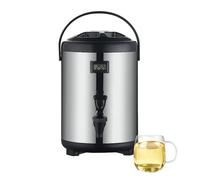 distributeur boisson Distributeur de boissons chaudes, distributeur de boissons isolé en acier inoxydable, froid et chaud, avec thermomètre et robinet verre(10L)