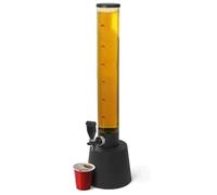 distributeur boisson Tour à bière 3L, distributeur de boissons transparent avec tube à glace inclus, robinet intégré à double action facile à nettoyer verre