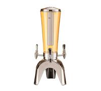distributeur boisson Tour de bière 3L/100oz, distributeur de boissons avec Tube à glace et distributeur de boissons alcoolisées de table à trois robinets for fête frigo(Silver)