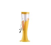 distributeur boisson Tour de bière, distributeur de boissons de 1,5 l, avec robinet et Tube de glace, for fêtes, Bars, Pubs, Restaurants verre(Geel,1.5L)