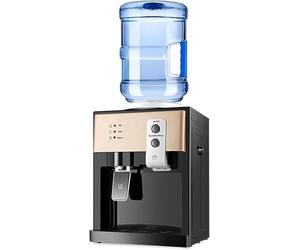 Distributeur Compact d'eau Chaude et Froide, Refroidisseur de comptoir alimenté Principal pour 5 Bouteilles de Gallon, cafetière à thé instantanée avec Chauffage à 85 ° C, Conception en Verre élégant