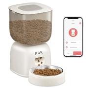 Distributeur Croquettes Chat Automatique, 2.4G WiFi Distributeur Croquettes Chat avec Bols en Acier Inoxydable, Connecté App, Enregistrement Vocal 10S, 10 Repas par Jour, 3L