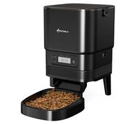 Distributeur Croquettes Chat Automatique, 4L Distributeur Croquettes Chat avec Batterie, 2.4G WiFi avec contrôle APP (Noir, 4L)