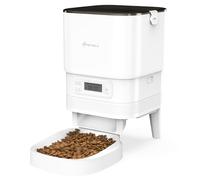 Distributeur Croquettes Chat Automatique, 4L Distributeur Croquettes Chat avec Batterie, 2.4G WiFi avec contrôle APP (Blanc, 4L)