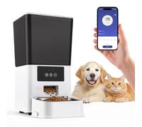 Distributeur croquettes Chat Automatique 5L, APP WiFi 2,4GHz, 1-10 Repas | Futter automatique pour chats et chiens, portions 15g, bol inox, anti-blocage, idéal maison, travail et voyages