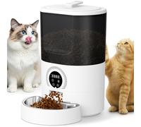 Distributeur Croquettes Chat Automatique, 5L Gamelle Chat Automatique 1-5 Repas par Jour Distributeurs de Nourriture pour Chats Noir Convient Aux Chiens et Chats