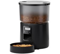 Distributeur Croquettes Chat Automatique - Distributeur Croquettes Chat avec Minuterie Programmable - 1-6 Repas par Jour - avec Appuyez sur Le Couvercle et Fonction D'Enregistrement 10s - 3L