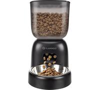 Distributeur croquettes Chat Automatique - Distributeur croquettes Chien - 3L programmable avec minuterie et Message Vocal - Flamingo Distributeur de Nourriture Blido Noir