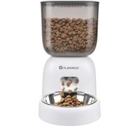 Distributeur croquettes Chat Automatique - Distributeur croquettes Chien - 3L programmable avec minuterie et Message Vocal - Flamingo Distributeur de Nourriture Blido Blanc