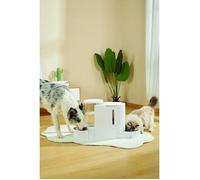 Distributeur Croquettes & Eau - M PETS - DUPLO - 1.3 kg / 3 L - 40 x 16.2 x 29.1 cm - Blanc