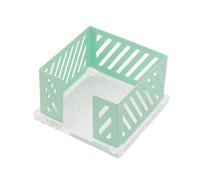 Distributeur cube de bloc-notes adhésif de 8,9 x 8,9 cm, base en acrylique, organiseur de bureau en maille métallique verte pour fournitures de bureau à domicile (support de bloc-notes vert laurier)