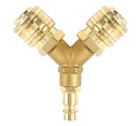 Distributeur d’air Comprimé, 1/4 Pouce Connecteur d'air Comprimé Distributeur d’Air, NW 7.2 1/4 AG Distributeur d'air Comprimé en Laiton Raccord d'air comprimé 2 Voies