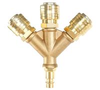 Distributeur d’air Comprimé, 1/4 Pouce Connecteur d'air Comprimé Distributeur d’Air, NW 7.2 1/4 AG Distributeur d'air Comprimé en Laiton Raccord d'air comprimé 3 Voies