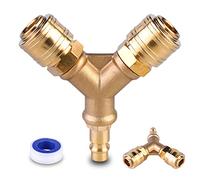 Distributeur d’Air Comprimé 2 Voies, Distributeur d’Air en Y, Interrupteur d'air Comprimé, Distributeur dair Comprimé Avec Connecteurs Filetés 1/4 Pouce, Connecteur d'air Comprimé