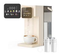 Distributeur d’eau chaude avec filtre, réservoir de 3 L, 16 niveaux de température et 8 volumes d’eau, chauffage rapide 2200 W, écran tactile LED et programme de nettoyage, pour maison, bureau