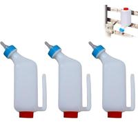 Distributeur d’Eau pour agneaux et chevreaux - 3 Packs de biberon 500/800/1000 ML, Seau à Lait Suspendu avec tétine Naturelle, système de Boisson Pratique pour l’Allaitement (Blanc 3 pièces, 800ml)