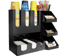 Distributeur D’Organisateur De Gobelets en Papier pour Présentoir De Comptoir De Fête De Mariage à Domicile - Tasses à Café Jetables Et Porte-Condiments, I