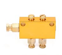 Distributeur d' Système de lubrification en laiton réglable Valve Séparateur de piston durable Diviseur pour centres d'usinage CNC Machines Machines-outils Lignes de production (Un entré, deux sortis)