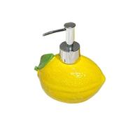 Distributeur d'agrumes en céramique - Bouteille résistante aux fuites pour lavage des mains, récipient à savon réutilisable avec forme de citron décoratif, pompe élégante avec construction en