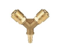 Distributeur d'air comprimé 2 voies, avec 2 connecteurs NW7.2 1/4" for tuyau d'air, distributeur à connecteur rapide en laiton