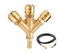 Distributeur d'air comprimé triple - Raccord à libération rapide pour air comprimé, raccord industriel étanche et accessoires pour tuyaux de compresseur et outils pneumatiques