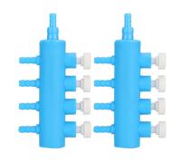 Distributeur d'air pour aquarium, 2 pièces, adaptateur de pompe à oxygène, séparateur d'air à 4 voies, plastique bleu et blanc pour aquarium
