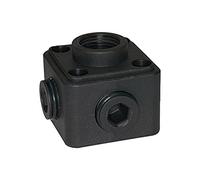 Distributeur d'air pour série « speedfit » - Plastique noir - 5 x G 1/2 IG - Avec 3 vis en plastique auto-étanches.