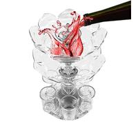 Distributeur d'alcool en acrylique avec 6 verres à shot, distributeur de boissons et de boissons à liqueur, distributeur de verres à liqueur et support avec Glassesa pour la maison, le bar, le
