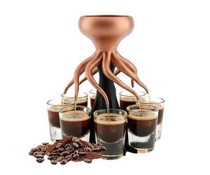 Distributeur d'alcool | Verseur fantaisie imprimé 3D à 8 coups, 16 x 16 x 23 cm, distributeur de pieuvre pour alcool et boisson, accrocheur pour whisky, vodka, tequila, bière, vin, jus, comptoir, fête