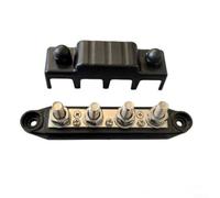 Distributeur d'alimentation 12 V - Barre omnibus robuste 250 A - Convient pour les systèmes électriques marins de véhicules de plaisance avec plusieurs supports de terminal (M8 noir)